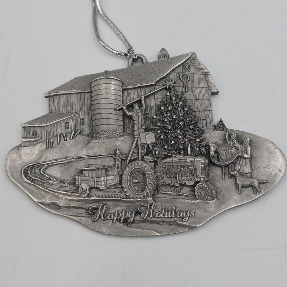 Vintage Case IH 1997 Pewter Holiday Ornament Series 1 Hanging the Star